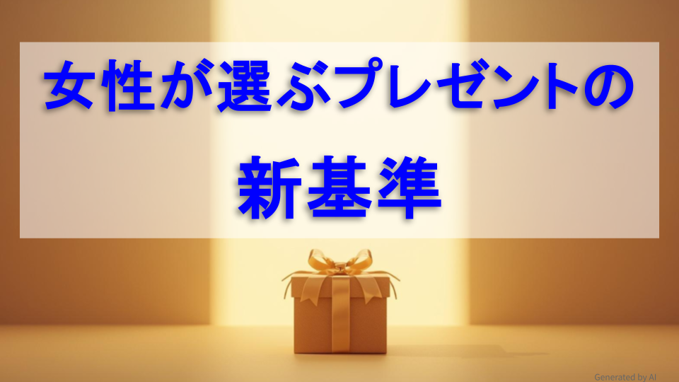 暖かみのあるオレンジ色の空間に置かれた、鮮やかな金色に輝くリボンが丁寧に結ばれたギフトボックス。ボックスの後ろ（中央）からは、強い光沢を帯びた明るい光の柱が立ち上り、ボックスを引き立てている。