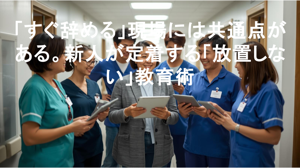 「すぐ辞める」現場には共通点がある。新人が定着する「放置しない」教育術