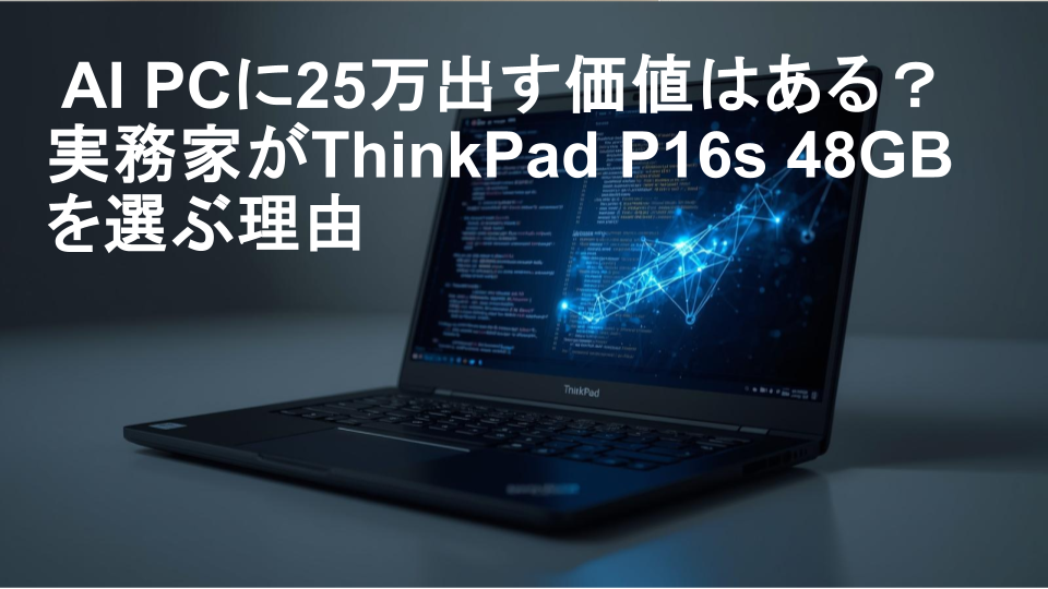 AI PCに25万出す価値はある？実務家がThinkPad P16s 48GBを選ぶ理由