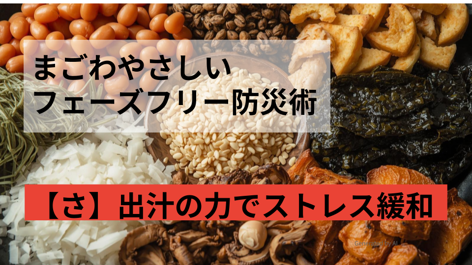 まごはやさしい、日本の保存食で、甘納豆、いりごま、わかめ、野菜、さかな、しいたけ、いもの画像
